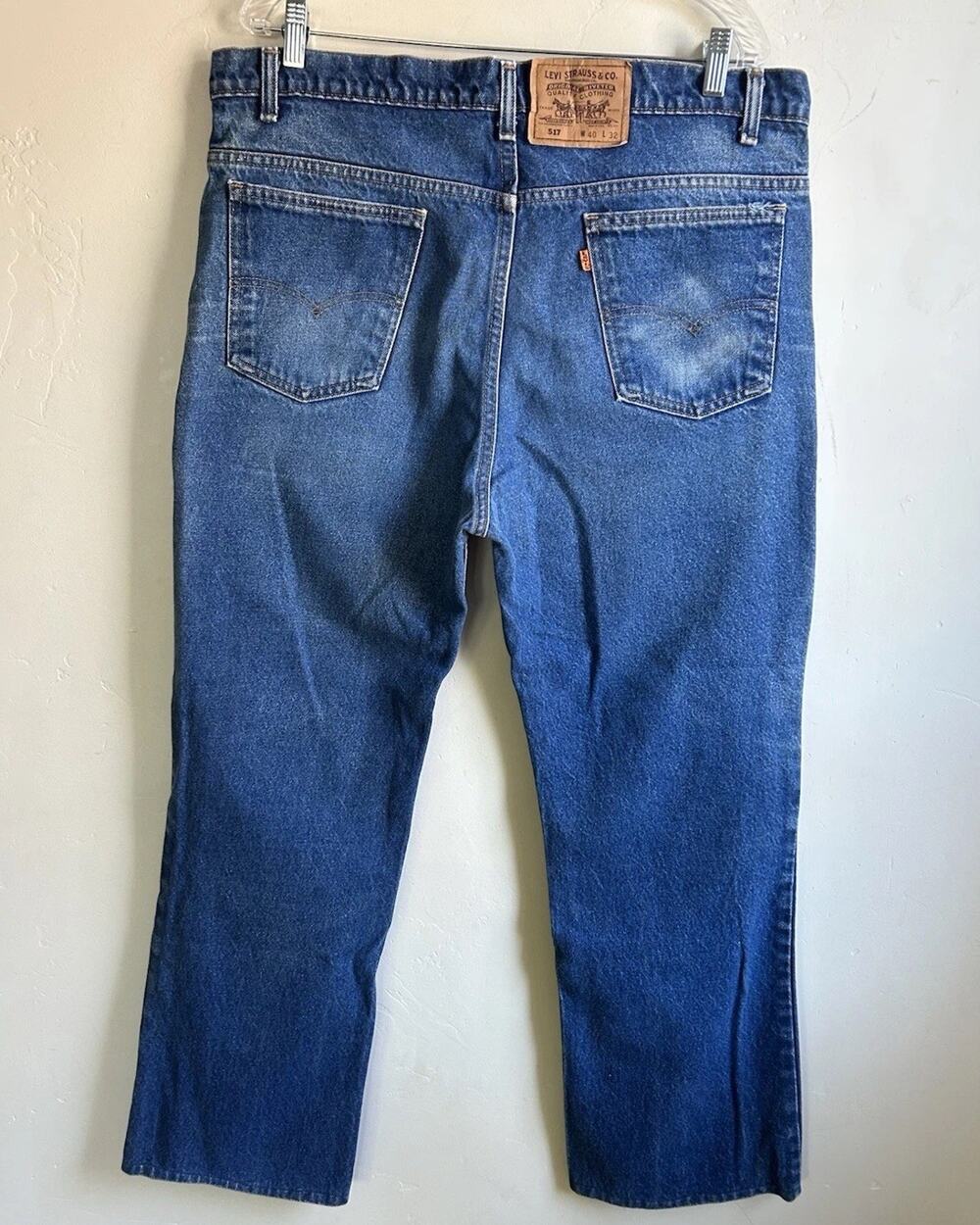 Levis 517 Orange Tab USA Made Jeans Mens 38x29 Bootcut Medium Wash Denim 90s